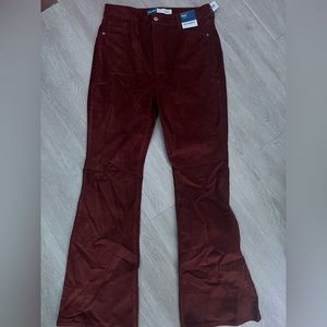 brown/orangish corduroyed flare pants from old navy